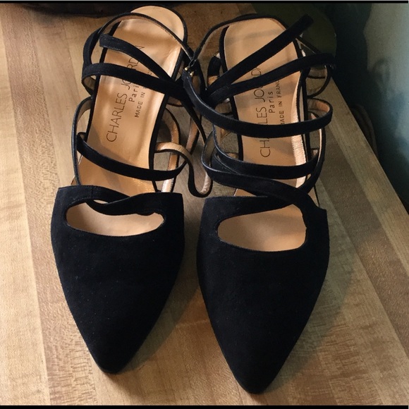 Charles Jourdan Shoes - Charles Jourdan Size 9 1/2B Black Suede Heels